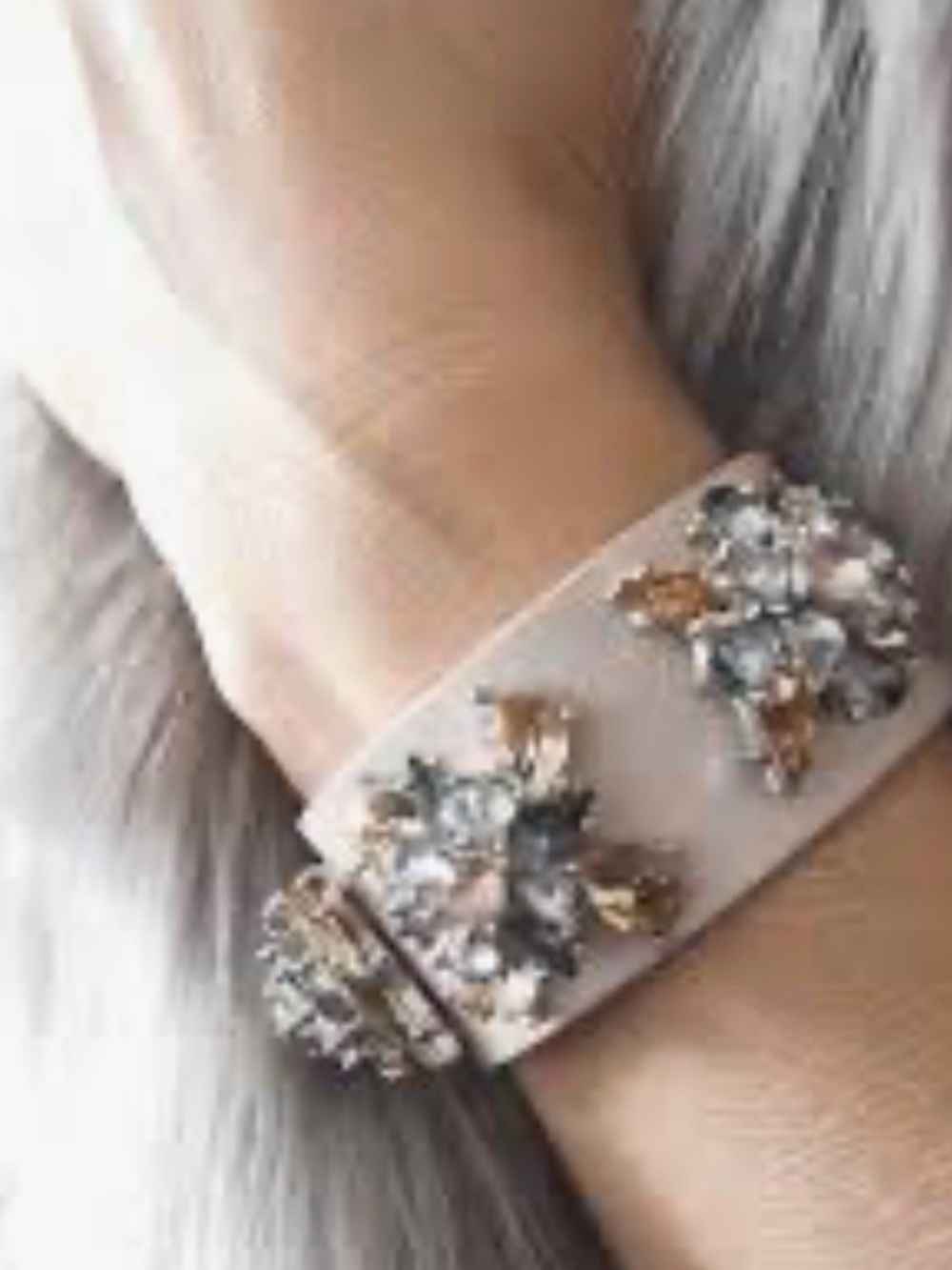 H&M Leather Bracelet NWT 3 Cluster Rhinestone Coastal Cowgirl Western Jewelry